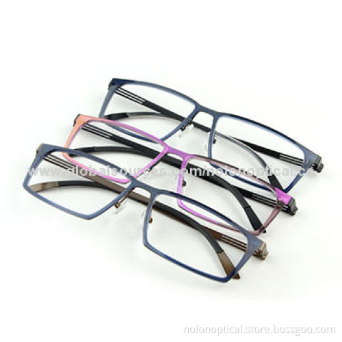 Blue Nylon Optical Frame with Brown Metal Temple